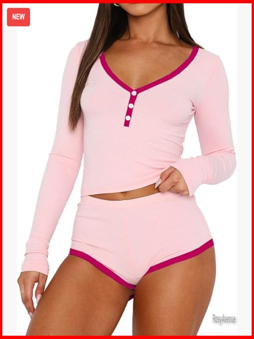 2-Piece Crop Top & Shorts Pajama Set - Soft Rayon Blend